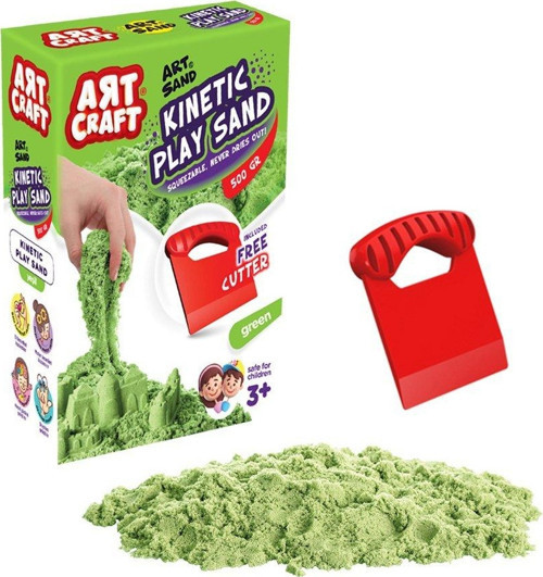 03687 AKSESUARLI YEŞİL KİNETİK OYUN KUMU 500 GR