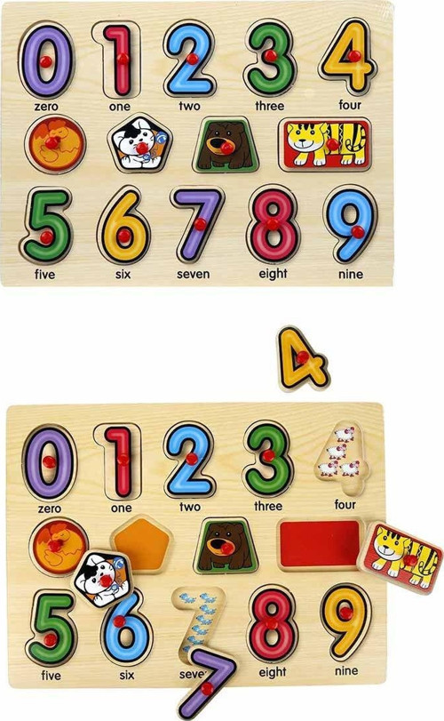 130444 Ahşap Raptiyeli Puzzle Saat