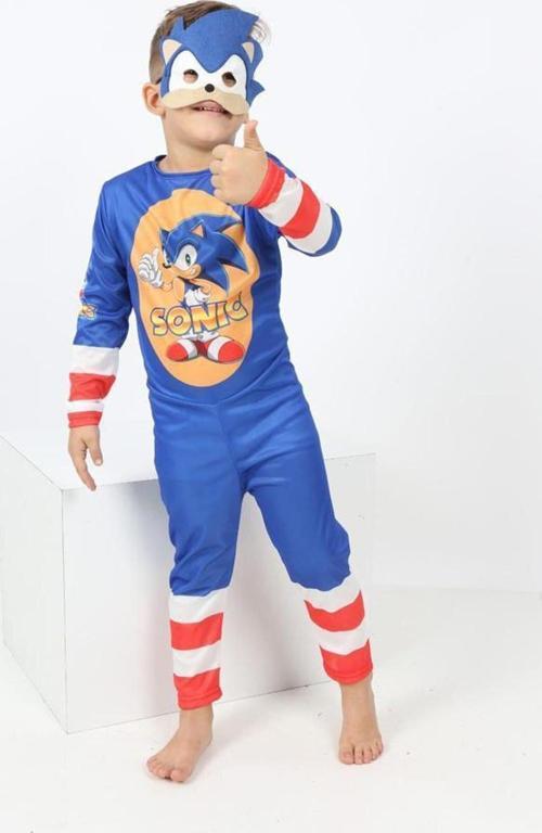 Baskılı Kirpi Sonic Kostümü - Sonic the Hedgehog Costum - Sonic Cosplay