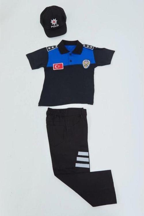Yunus Polis Kostümü + Şapka + Pantolon Çocuk Polis Üniforması Polis Kıyafeti Polis Kostümü