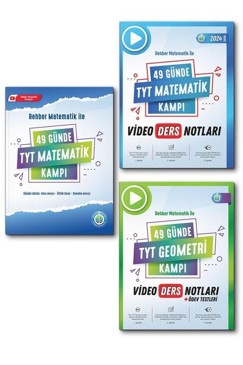 Rehber Matematik 49 Günde TYT Matematik - Geometri Video Ders Notları Kampı 3lü Set
