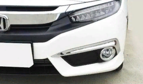 Honda Civic Fc5 2016-2019 Ön Sis Kaşı Ve Halka Kaplaması Nikelaj