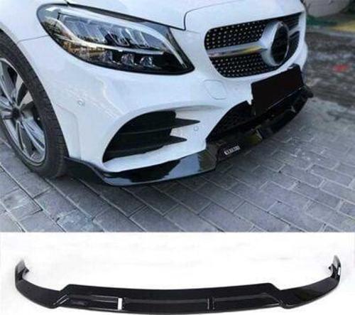 Mercedes W205 2019+ C Serisi Uyumlu Ön Lip Uyumlu - Piano Black (Parlak Siyah)