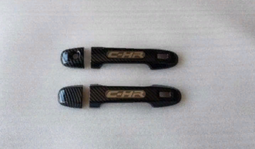 Toyota C-HR 2016-2019 Yazılı Dış Kapı Kolu Kaplama Smart Key Karbon
