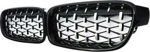 Bmw F30 2012-2018 Diamond Böbrek Panjur Piano Black