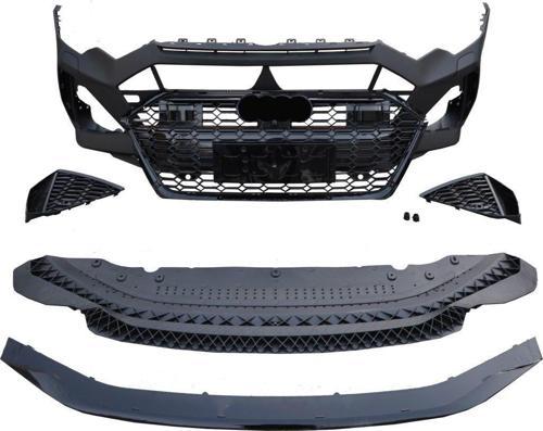 Audi A6 2019-2021 Avant Uyumlu Rs6 Ön Tampon Panjur Seti