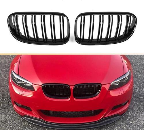 Bmw 3 Serisi E92 2010-2013 Uyumlu M3 Görünüm Panjur ( Çift Çizgi Böbrek ) Pıano Black / Makyajlı Kasa