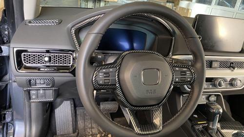 Honda  Civic FE1 2022+ Uyumlu Direksiyon Kaplama Seti / 2 Parça Karbon
