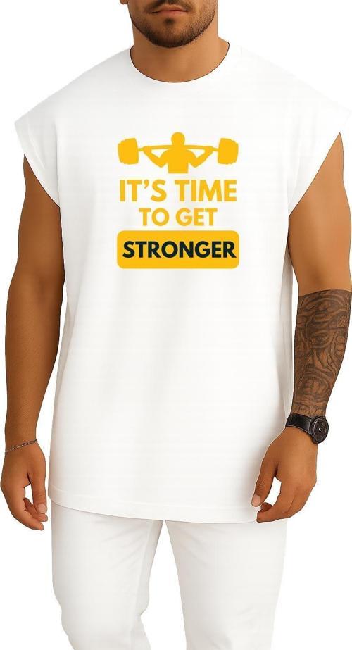 Oversize İts Time Go Get Stronger Göğüs Tasarımlı Atlet