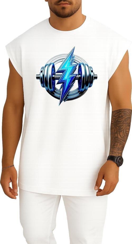 Oversize Fitness Gym Lights Göğüs Tasarımlı Atlet