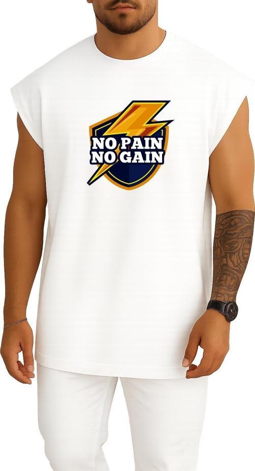Oversize No Pain No Gain Göğüs Tasarımlı Atlet