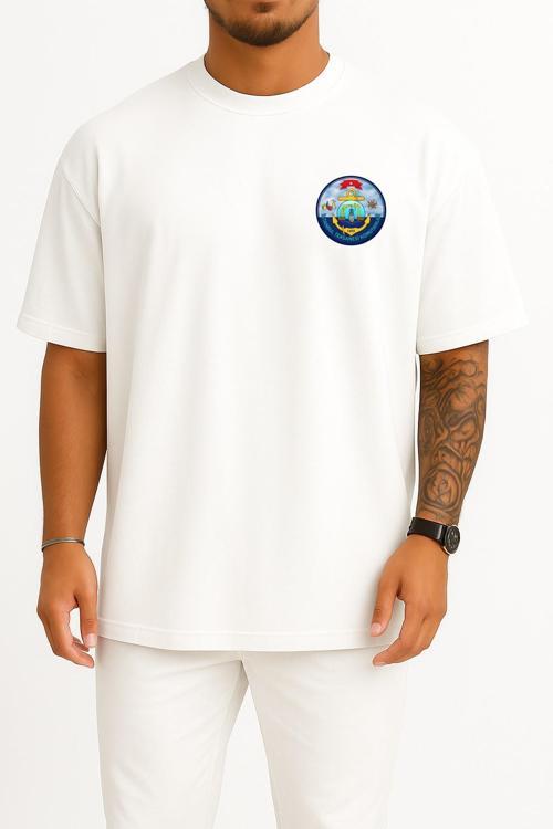 Oversize İstanbul Tersanesi Komutanlığı Cep ve Sırt Tasarımlı Unisex T-Shirt