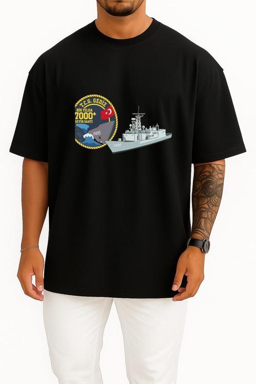Oversize F495 Tcg Gediz Ve Peç Göğüs Tasarımlı Unisex T-Shirt