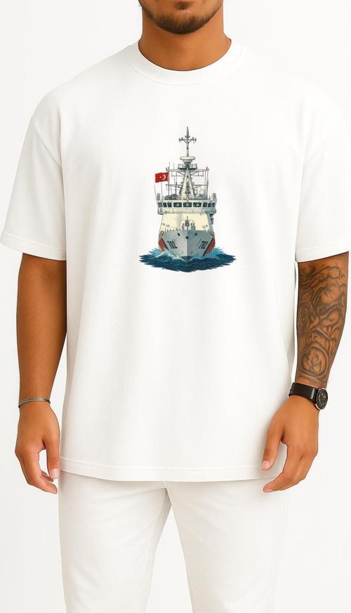 Oversize Tcsg Güven - 702 Göğüs Tasarımlı Unisex T-Shirt