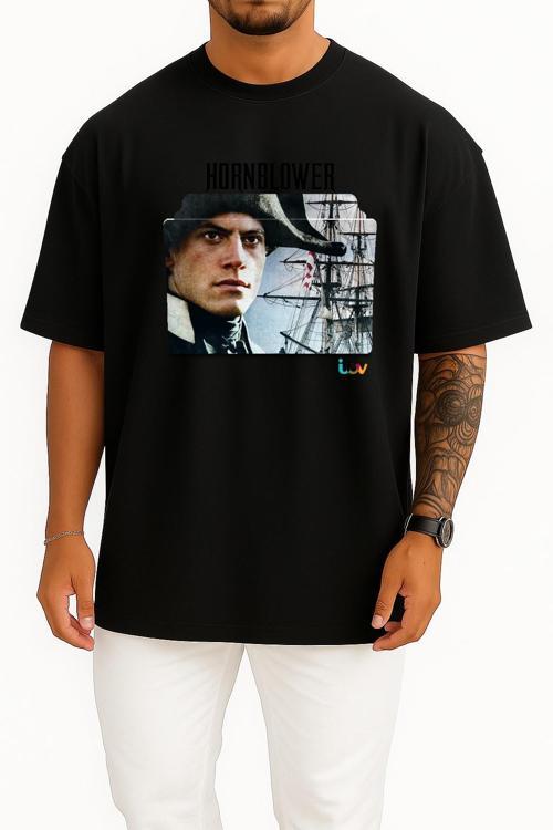 Oversize Hornblower Series And Season Folder İcons, Hornblower Göğüs Tasarımlı Unisex T-Shirt