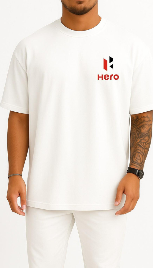 Oversize Hero Motocorp Cep Tasarımlı Unisex T-Shirt