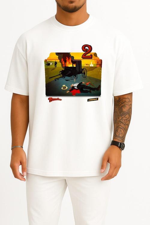 Oversize Banshee Series And Season Folder İcons, Banshee Göğüs Tasarımlı Unisex T-Shirt