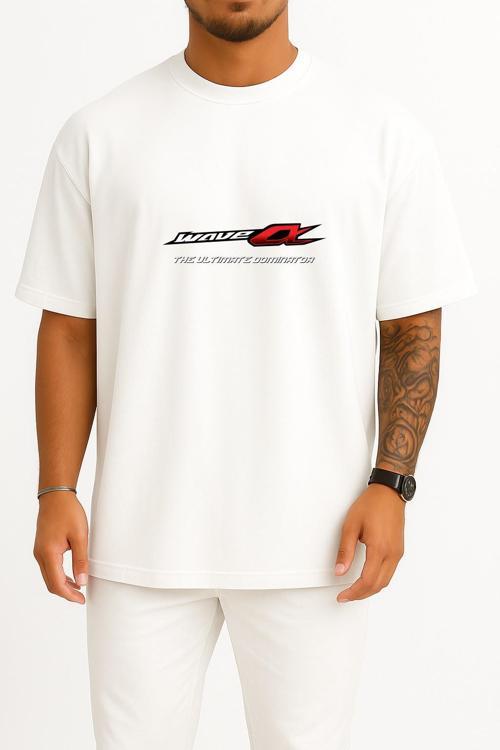 Oversize Honda Logo Honda Wave Series Car Göğüs Tasarımlı Unisex T-Shirt