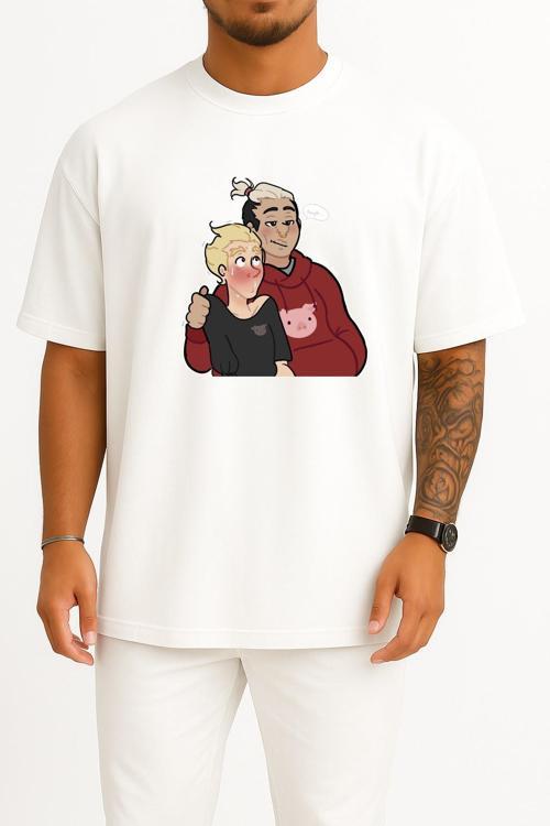 Oversize Thumb National Secondary School High School Göğüs Tasarımlı Unisex T-Shirt