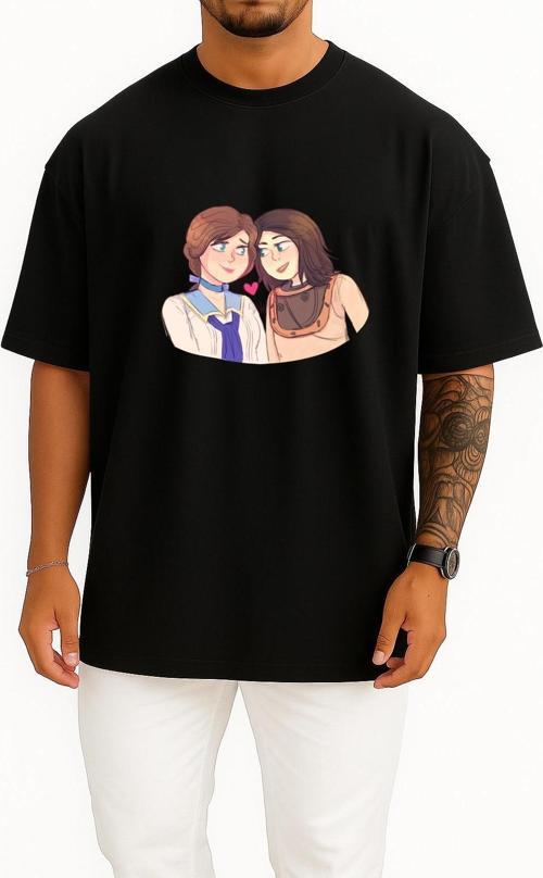 Oversize Bioshock 2 Bioshock Infinite Burial At Sea Göğüs Tasarımlı Unisex T-Shirt