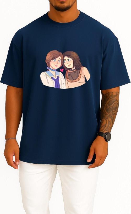 Oversize Bioshock 2 Bioshock Infinite Burial At Sea Göğüs Tasarımlı Unisex T-Shirt