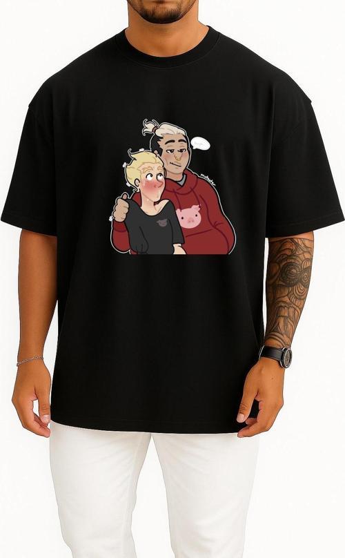 Oversize Thumb National Secondary School High School Göğüs Tasarımlı Unisex T-Shirt