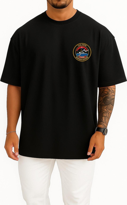 Oversize F242 Tcg Fatih Cep ve Sırt Tasarımlı Unisex T-Shirt