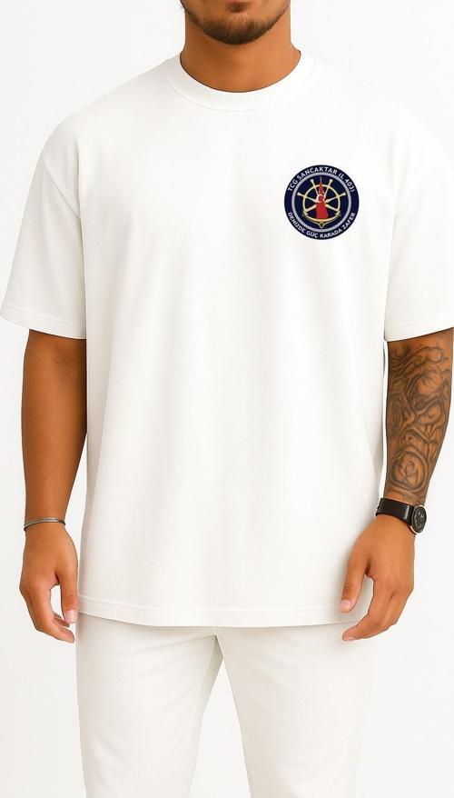 Oversize L403 Tcg Sancaktar Cep ve Sırt Tasarımlı Unisex T-Shirt