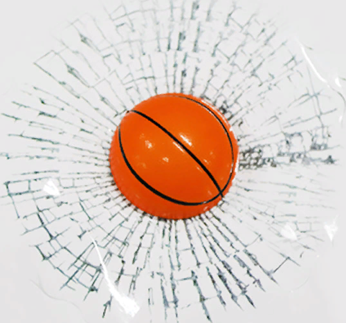 Basketbol Toplu 3 Boyutlu Kırık Cam Sticker