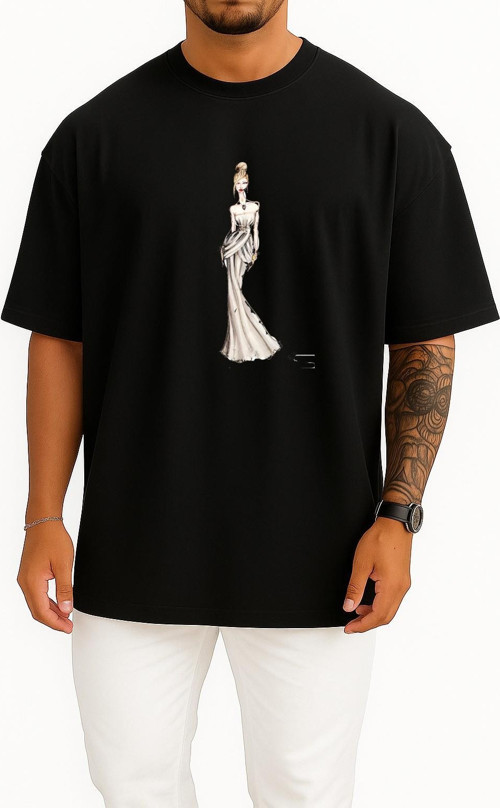 Oversize Bella Swan Edward Cullen Breaking Dawn Wedding Dress Göğüs Tasarımlı Unisex T-Shirt