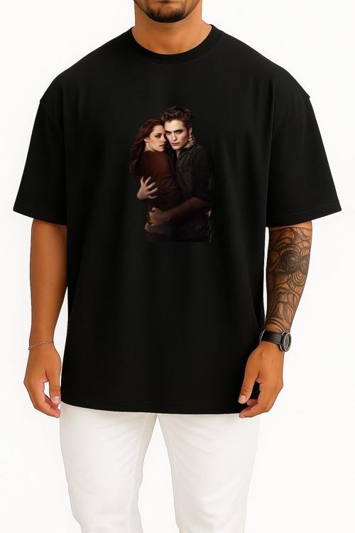 Oversize Kristen Stewart The Twilight Saga Göğüs Tasarımlı Unisex T-Shirt