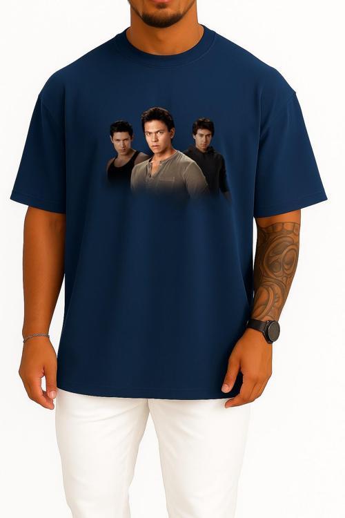 Oversize Tyson Houseman Robert Pattinson Booboo Stewart Göğüs Tasarımlı Unisex T-Shirt