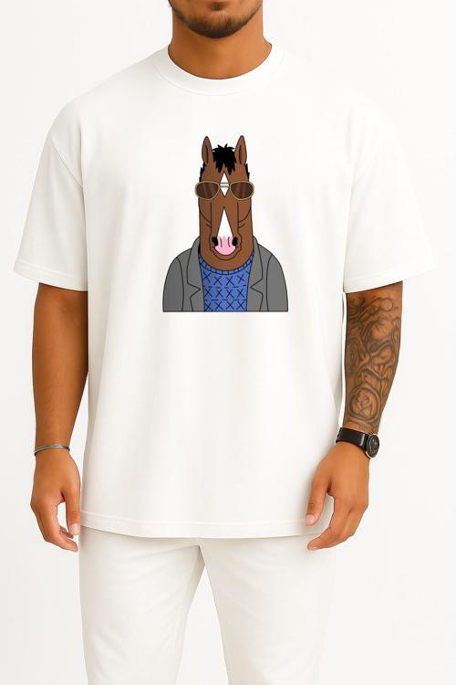 Oversize Princess Carolyn Diane Nguyen Desktop Animation Bojack Horseman Göğüs Tasarımlı Unisex T-Shirt