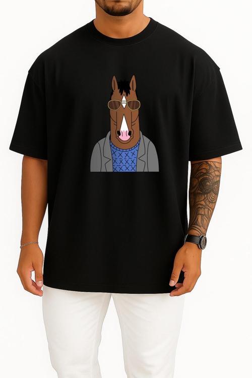 Oversize Princess Carolyn Diane Nguyen Desktop Animation Bojack Horseman Göğüs Tasarımlı Unisex T-Shirt