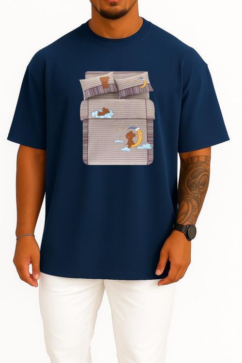 Oversize Bedding Furniture, Dark Children's Beds, Household Göğüs Tasarımlı Unisex T-Shirt