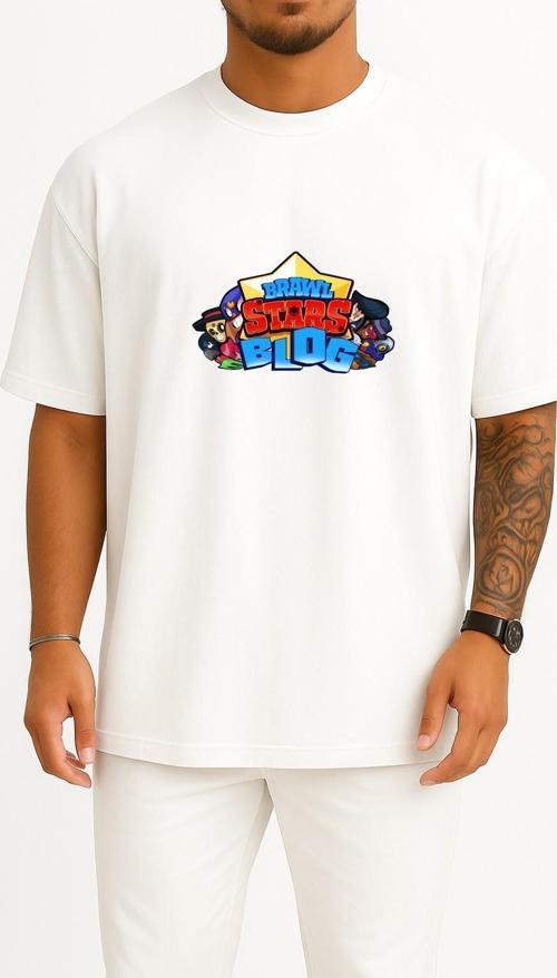 Oversize Brawl Stars Clash Royale Clash Of Clans Supercell Göğüs Tasarımlı Unisex T-Shirt