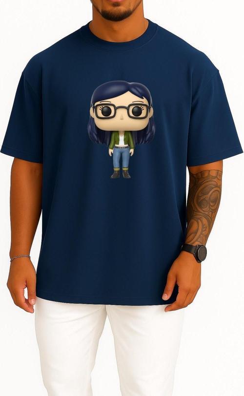 Oversize Diane Nguyen Funko Pop! Vinyl Figure Mr. Peanutbutter Göğüs Tasarımlı Unisex T-Shirt