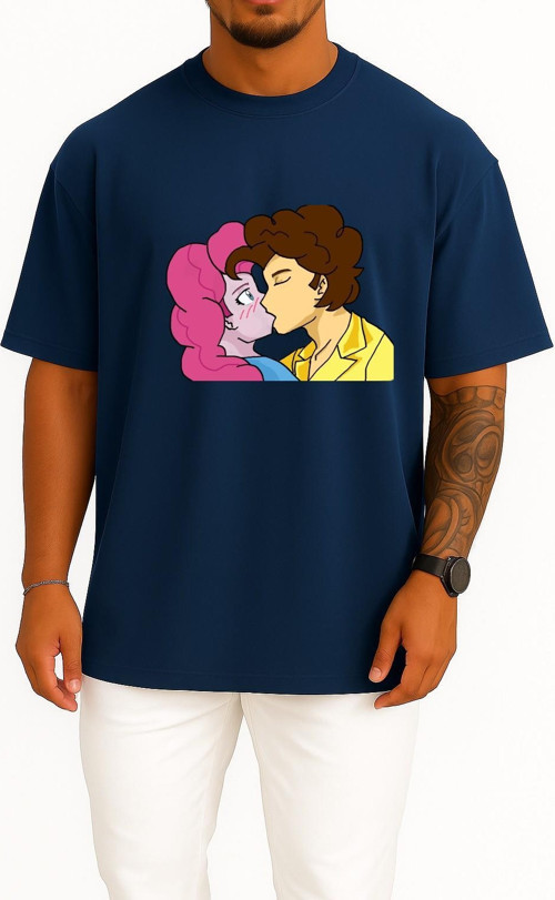 Oversize Cheese Sandwich Pinkie Pie, Real Sandwich Göğüs Tasarımlı Unisex T-Shirt
