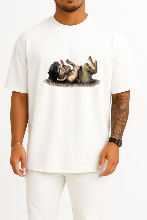 Oversize Troll Norway Norse Mythology Norwegian Gnome Göğüs Tasarımlı Unisex T-Shirt