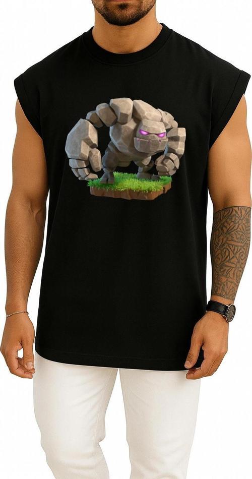 Oversize Clash Royale Golem, Clash Of Clans Clash Royale Goblin Göğüs Tasarımlı Atlet