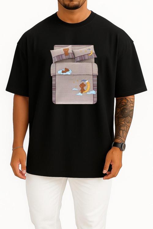 Oversize Bedding Furniture, Dark Children's Beds, Household Göğüs Tasarımlı Unisex T-Shirt