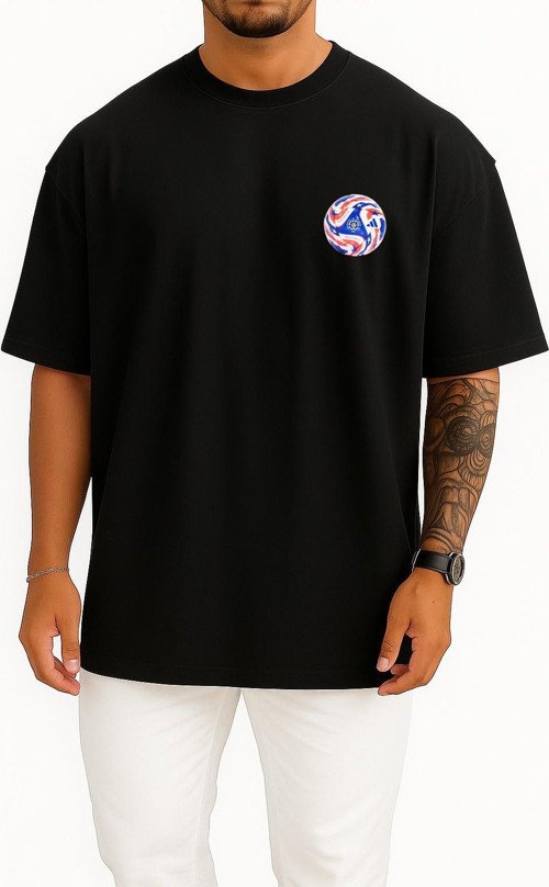 Oversize 2025 Dünya Kupası Cep ve Sırt Tasarımlı Unisex T-Shirt