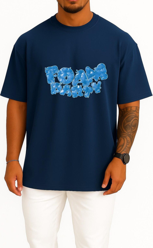 Oversize Foam Party Entertainment Dress Göğüs Tasarımlı Unisex T-Shirt