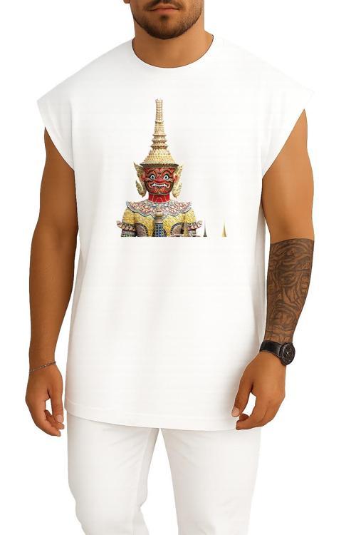 Oversize Golden Buddha Great Buddha Of Thailand Buddha Göğüs Tasarımlı Atlet