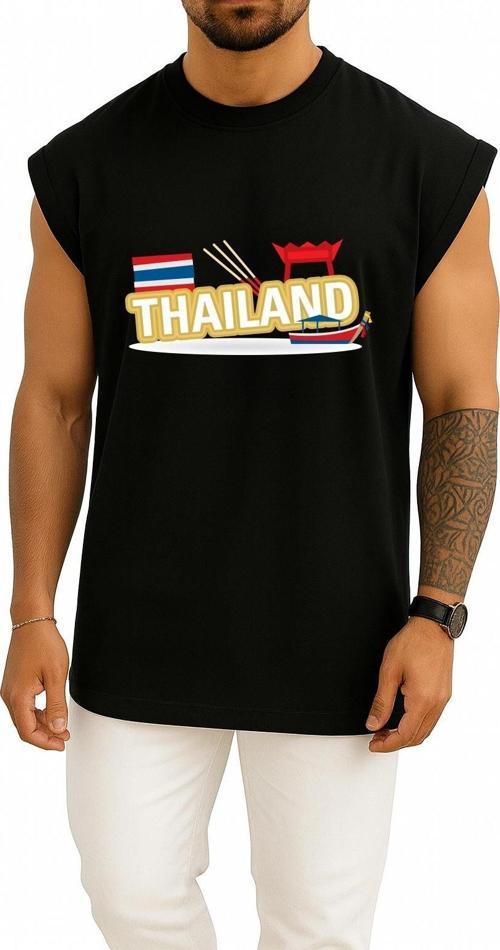 Oversize Thailand Logo, Flag Of Thailand Logo Göğüs Tasarımlı Atlet