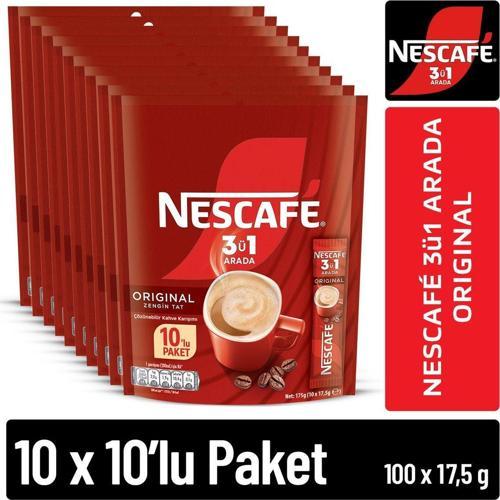 Nescafé 3'ü 1 Arada Original 10 Lu 10 Adet (top:100 Adet)