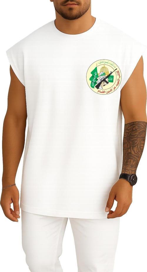 Oversize El Kassam Tugayları Gazze Cep Tasarımlı Atlet