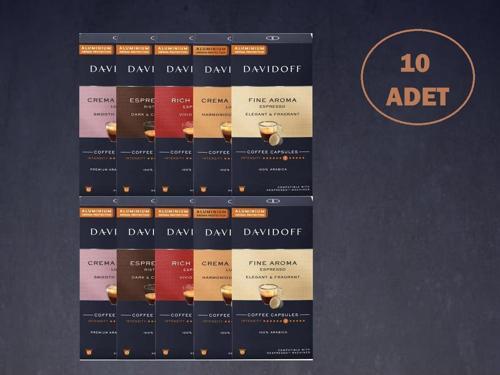 10X10 Adet Kapsül Kahve (Nespresso Uyumlu) davidoff 5 çeşit