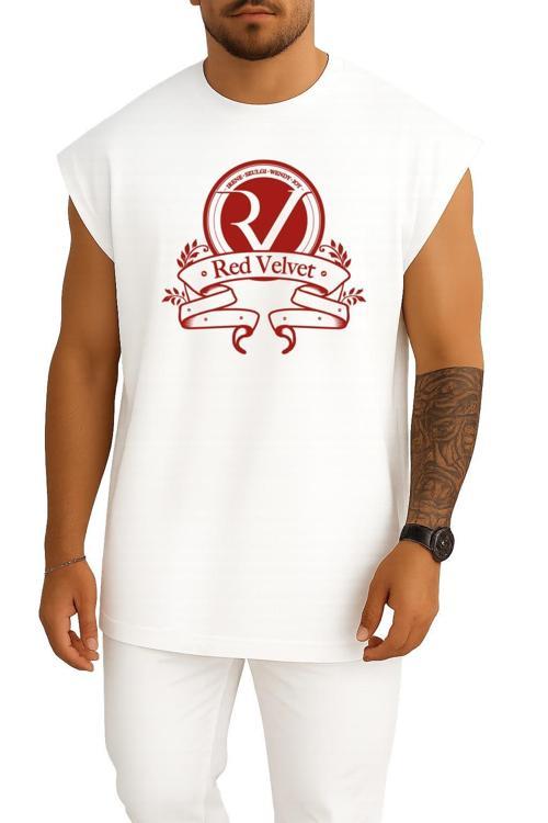 Oversize Red Velvet K-Pop Logo Korean İdol S.M Göğüs Tasarımlı Atlet