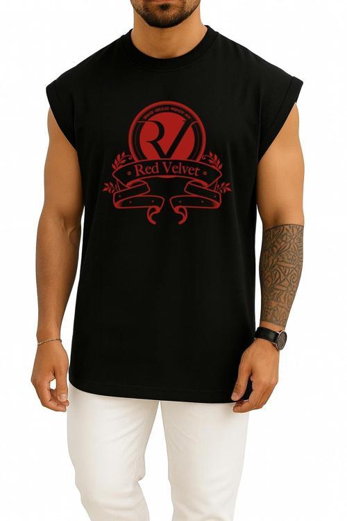 Oversize Red Velvet K-Pop Logo Korean İdol S.M Göğüs Tasarımlı Atlet